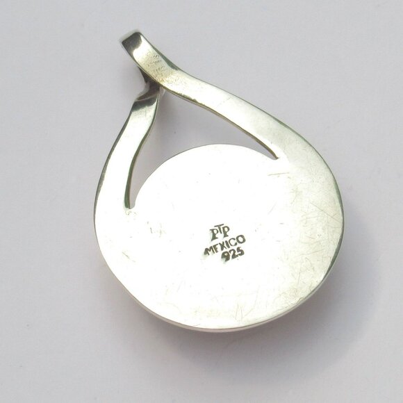 Dichroic Glass Sterling Silver Teardrop Pendant Blue & Green Handmade In Mexico - Picture 6 of 13